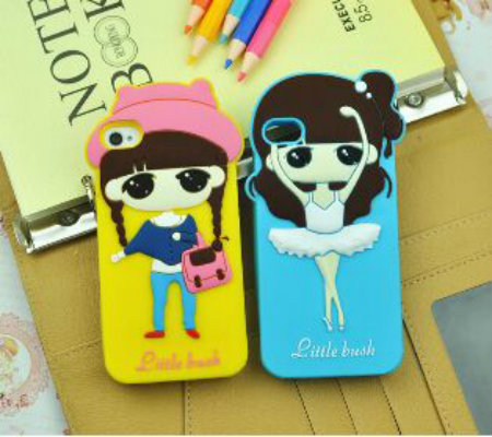 硅膠卡通少女手機套